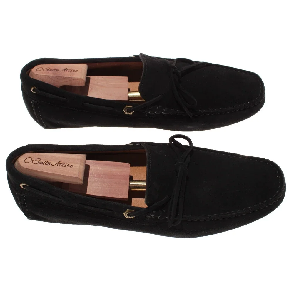 Piloti NWB Atlas Slip On Mocassins Size 9 US in Black Suede Made in Portugal